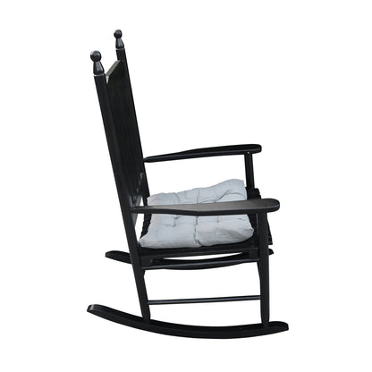 Lupe II Wooden Porch Rocker Chair - Black