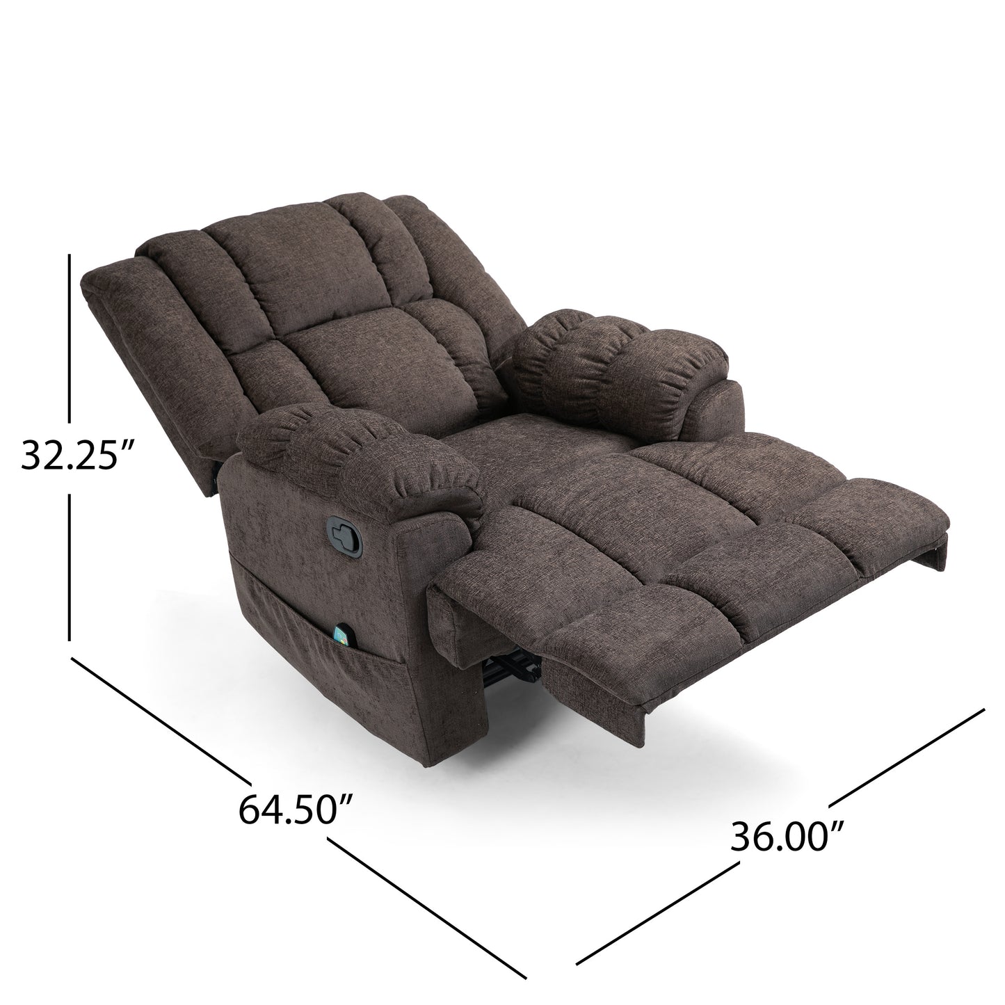 Anika Massage Recliner Chair - Brown