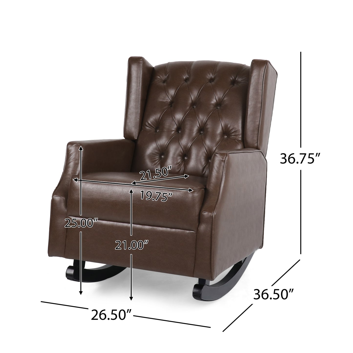 Watson Rocking Chair - Dark Brown