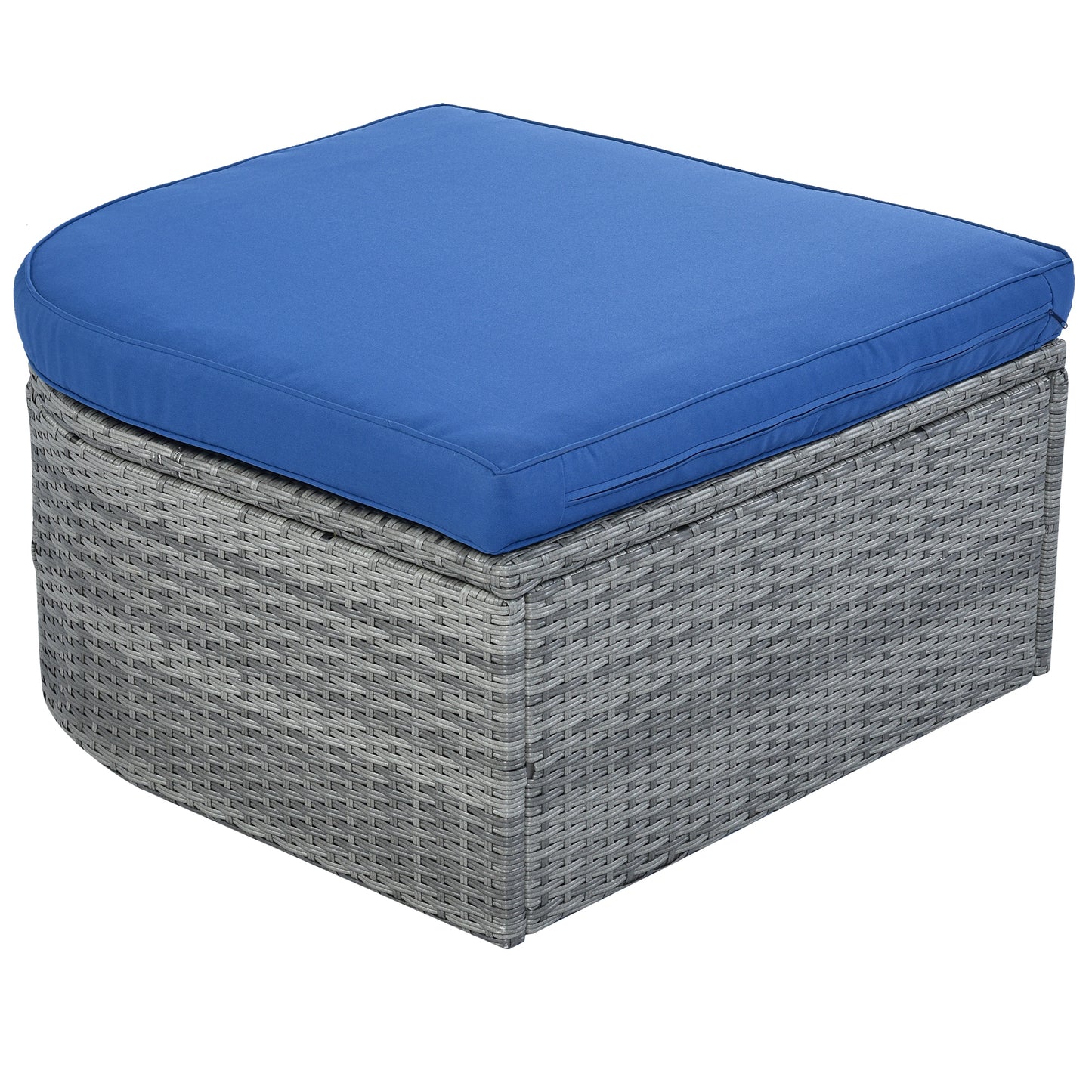 Zella Outdoor Daybed with Retractable Canopy Set - Blue