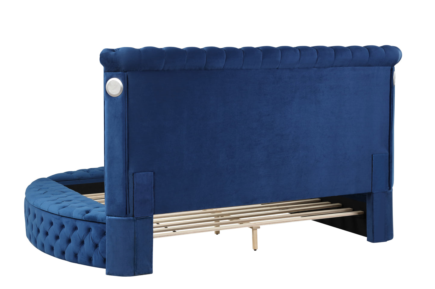 Hazel Queen Size Tufted Storage Bed - Navy Blue