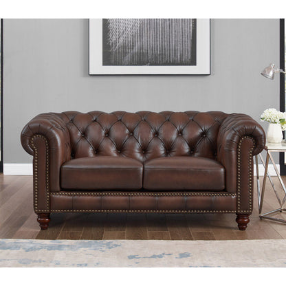 Alton Bay Top Grain Leather Loveseat