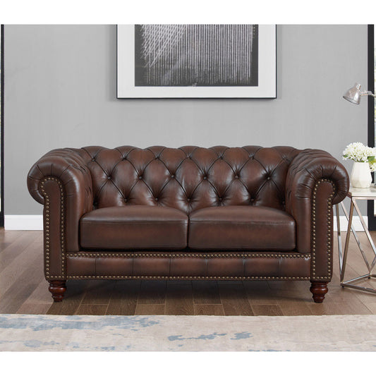 Alton Bay Top Grain Leather Loveseat