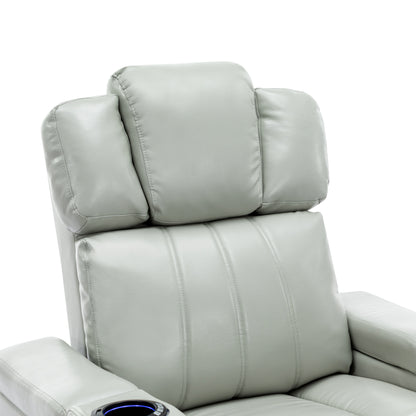 Xavier PU Leather Power Recliner - Gray