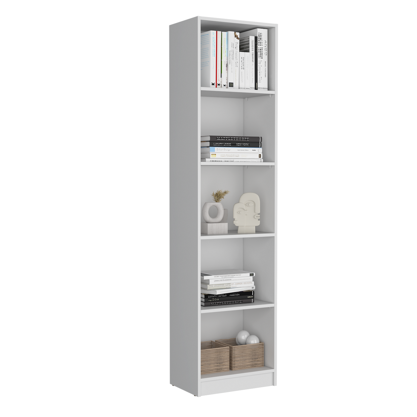 Kris Bookcase with 5-Tier Shelves - White