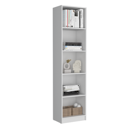 Kris Bookcase with 5-Tier Shelves - White