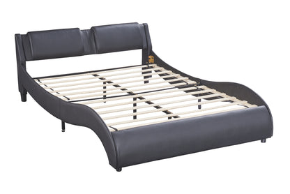 FX Queen Size Platform Bed Frame with LED - Black