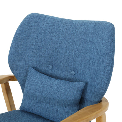 Arias Elegant Solid Wood Rocking Chair - Blue