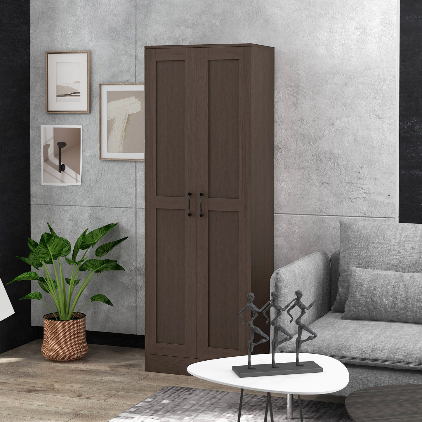 Cora Tall Storage Cabinet - Brown