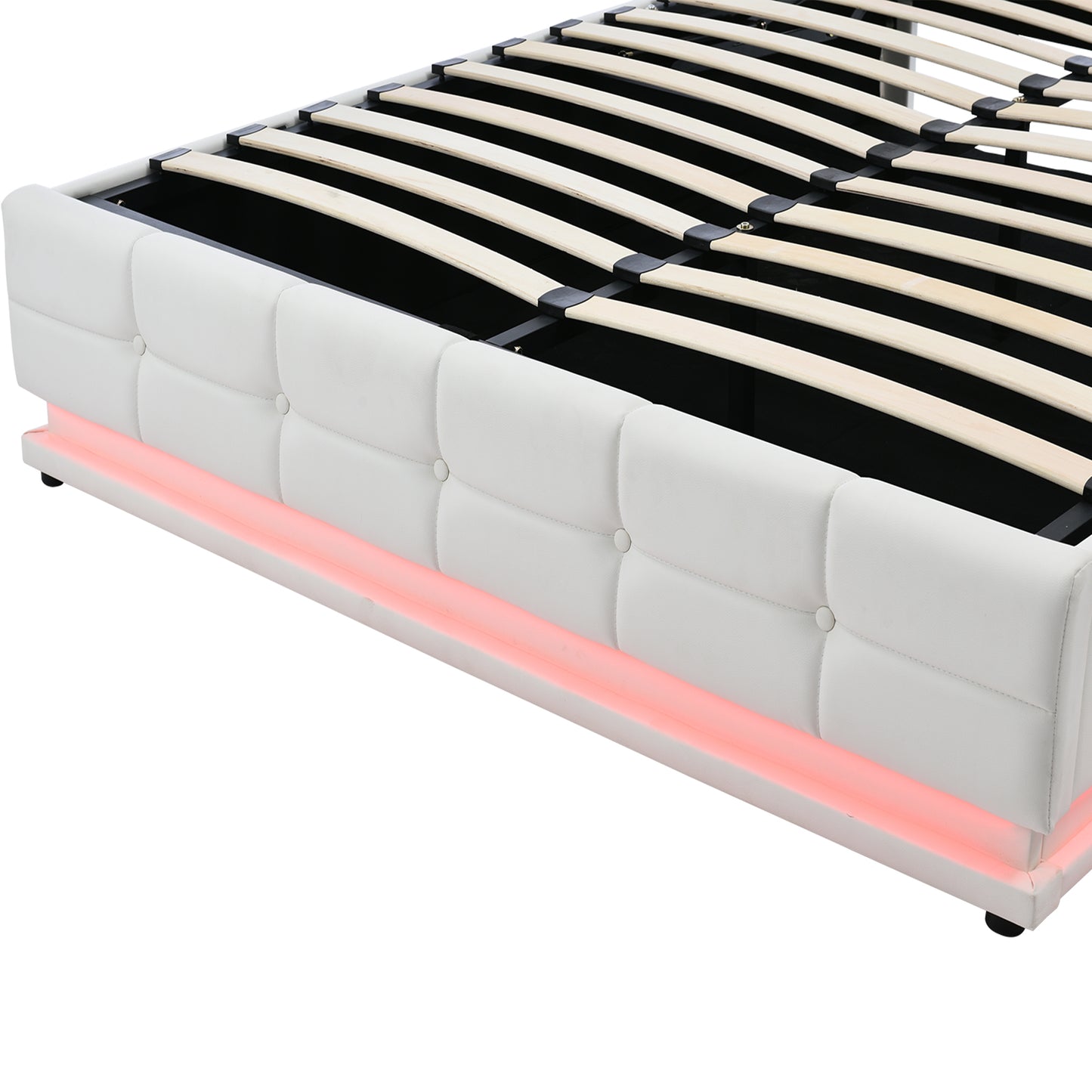 Luxury Dream Queen Bed with Smart Storage and LED Illumination - White