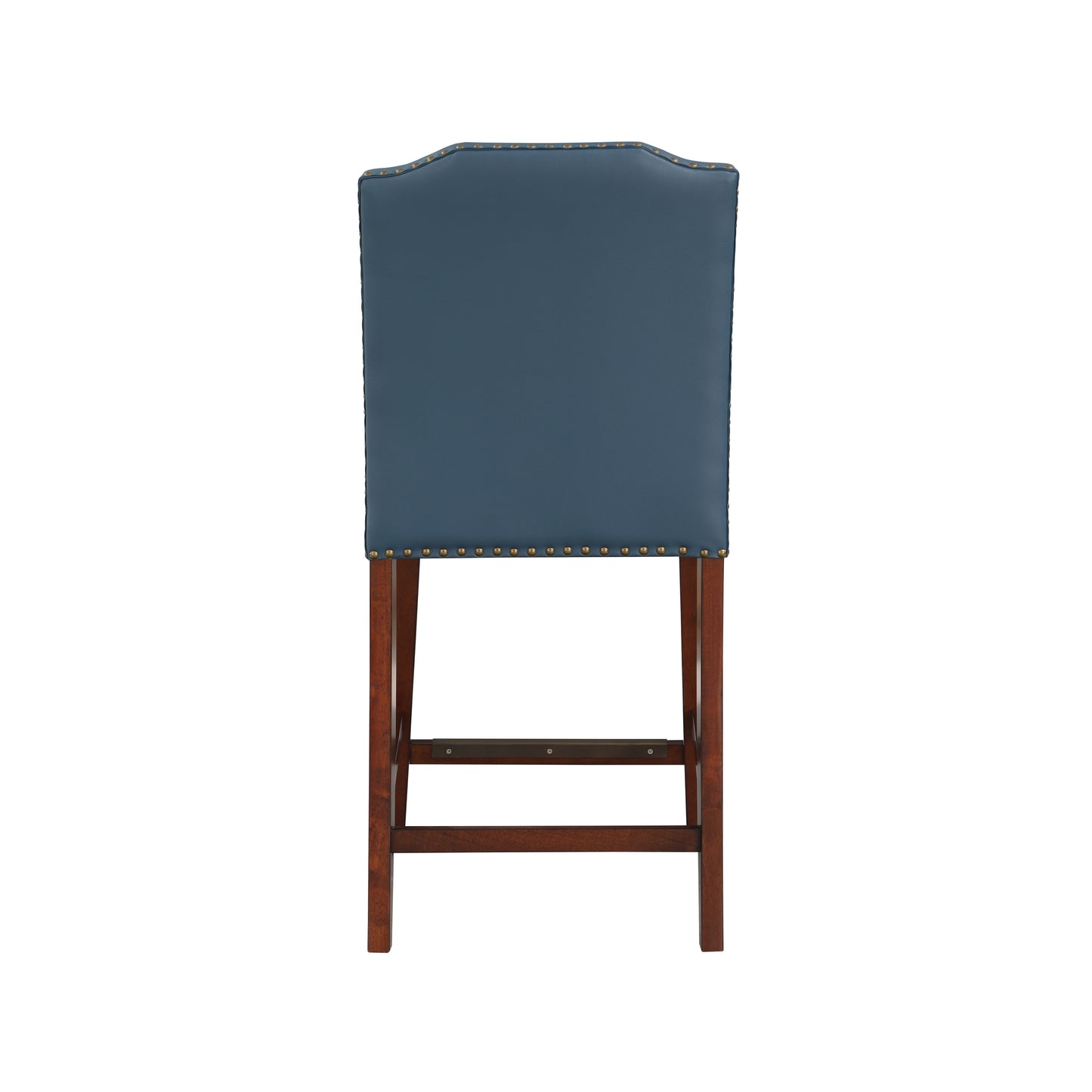 Summit  Faux Leather Counter Stool with Nail Heads - Blue Set of 2