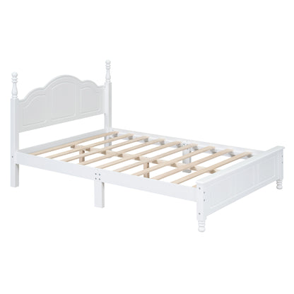 Quarto Full Size Wood Platform Bed Frame - White