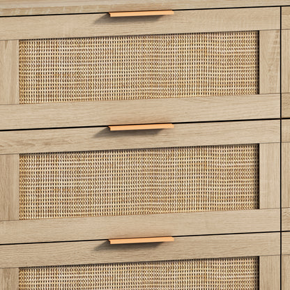 Tero 6 Drawers Rattan Cabinet - Natural