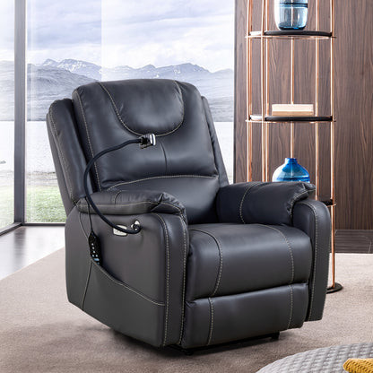 Burk Zero Gravity Power Recliner with Heat and Massage - Black