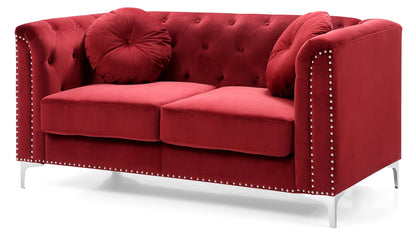 Enzo Sloped Arm Loveseat - Burgundy