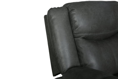 Noor Leather-Air Reclining Loveseat - Gray