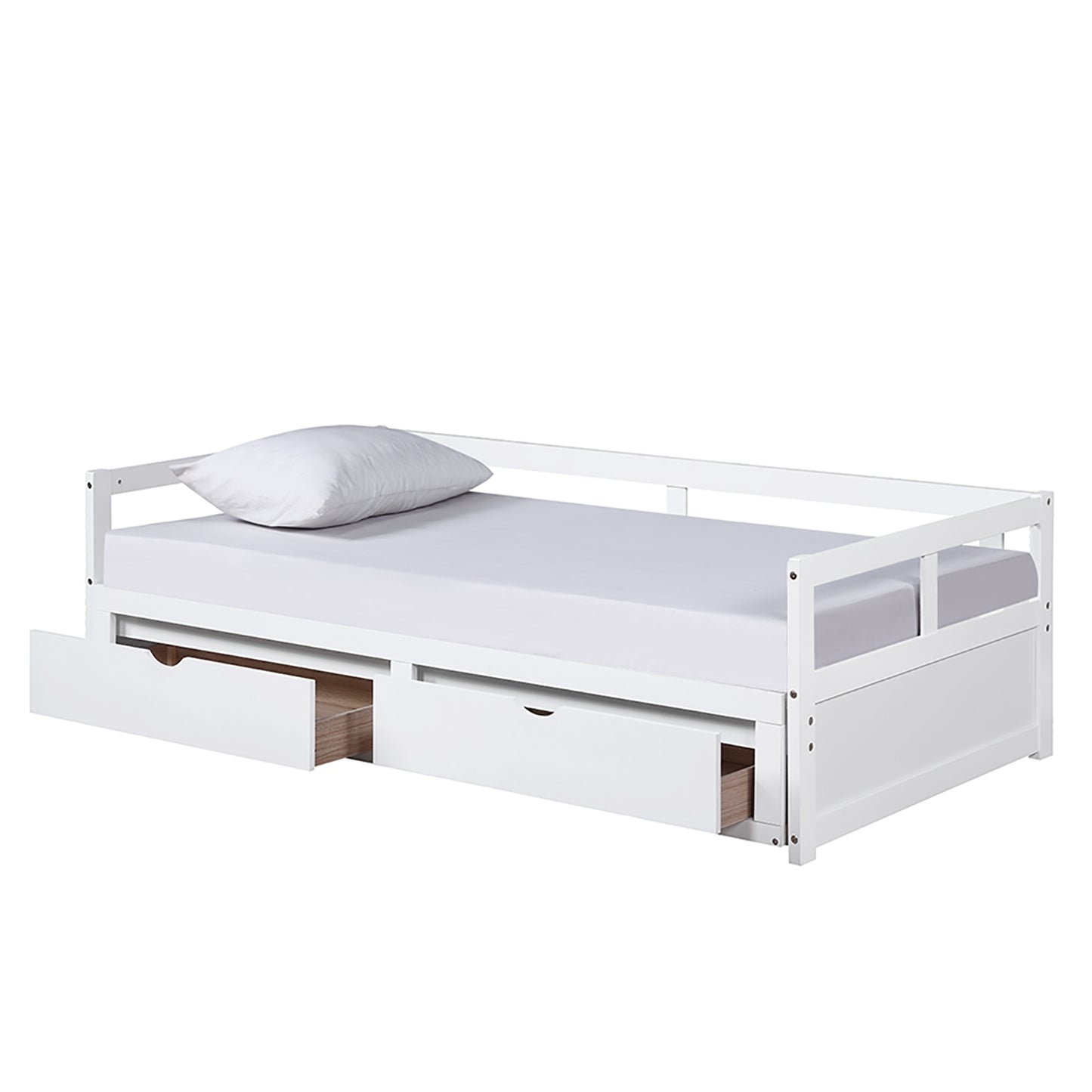 Urban Twin Size Wooden Daybed with 2 Drawers - White