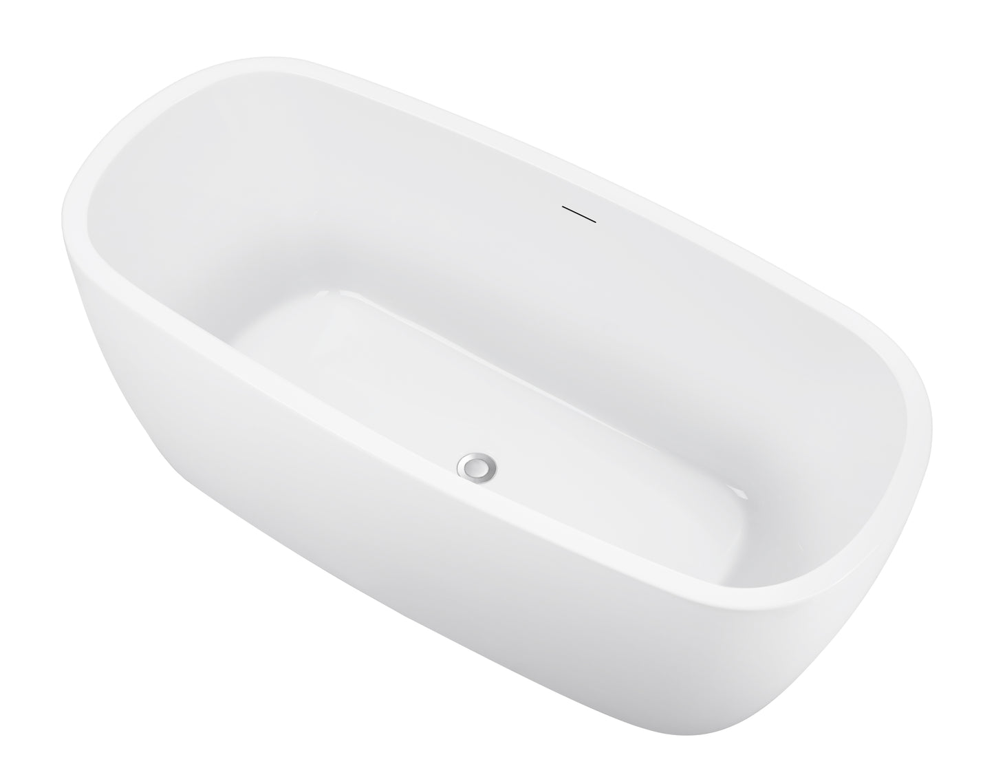 Timo 67"  Acrylic Freestanding Soaking Bathtub  - White