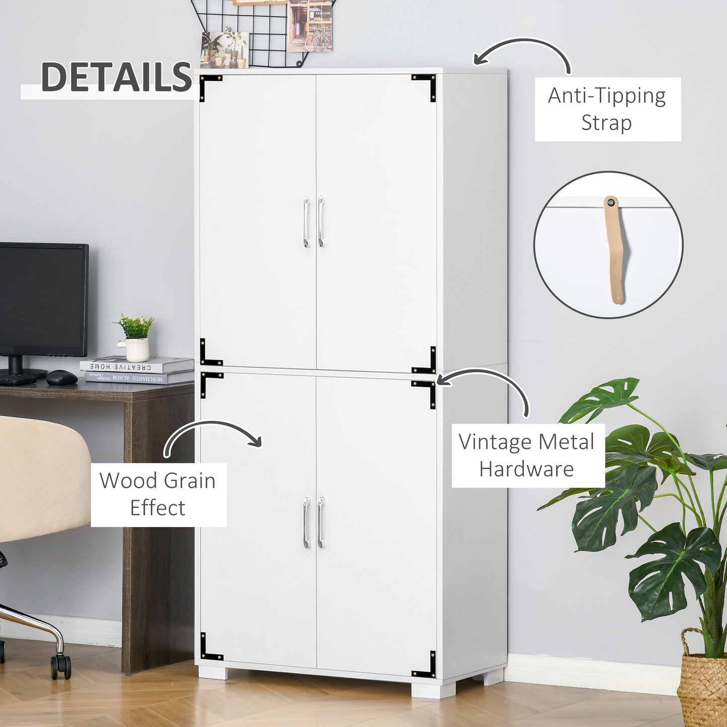 Tosha Storage Cabinet - White