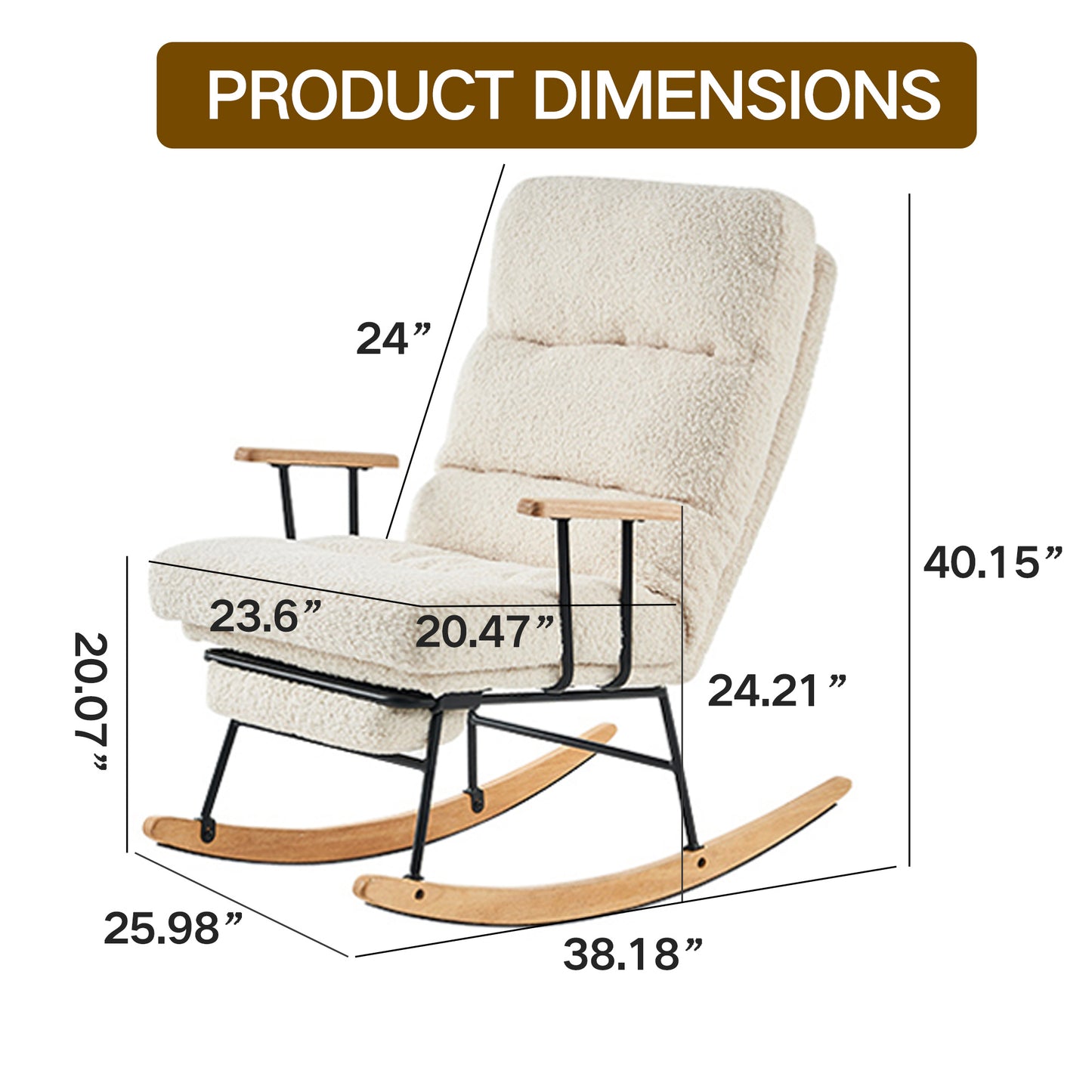 Cordova Gliding Rocking Chair - Beige