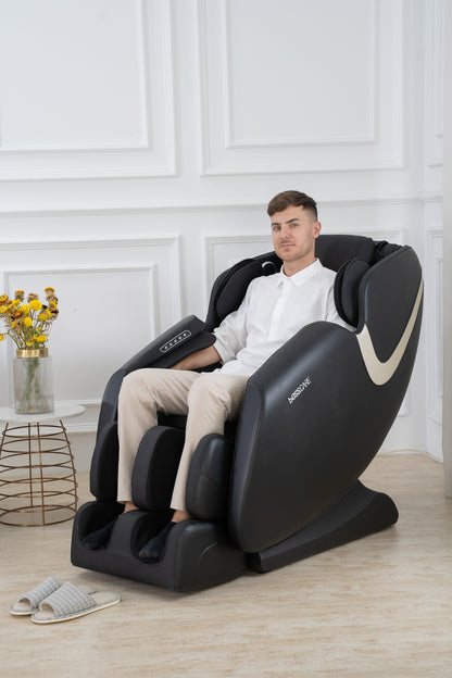 Soothe Sculpt Full Body Airbag Massage Recliner with  Bluetooth Speaker - Brown