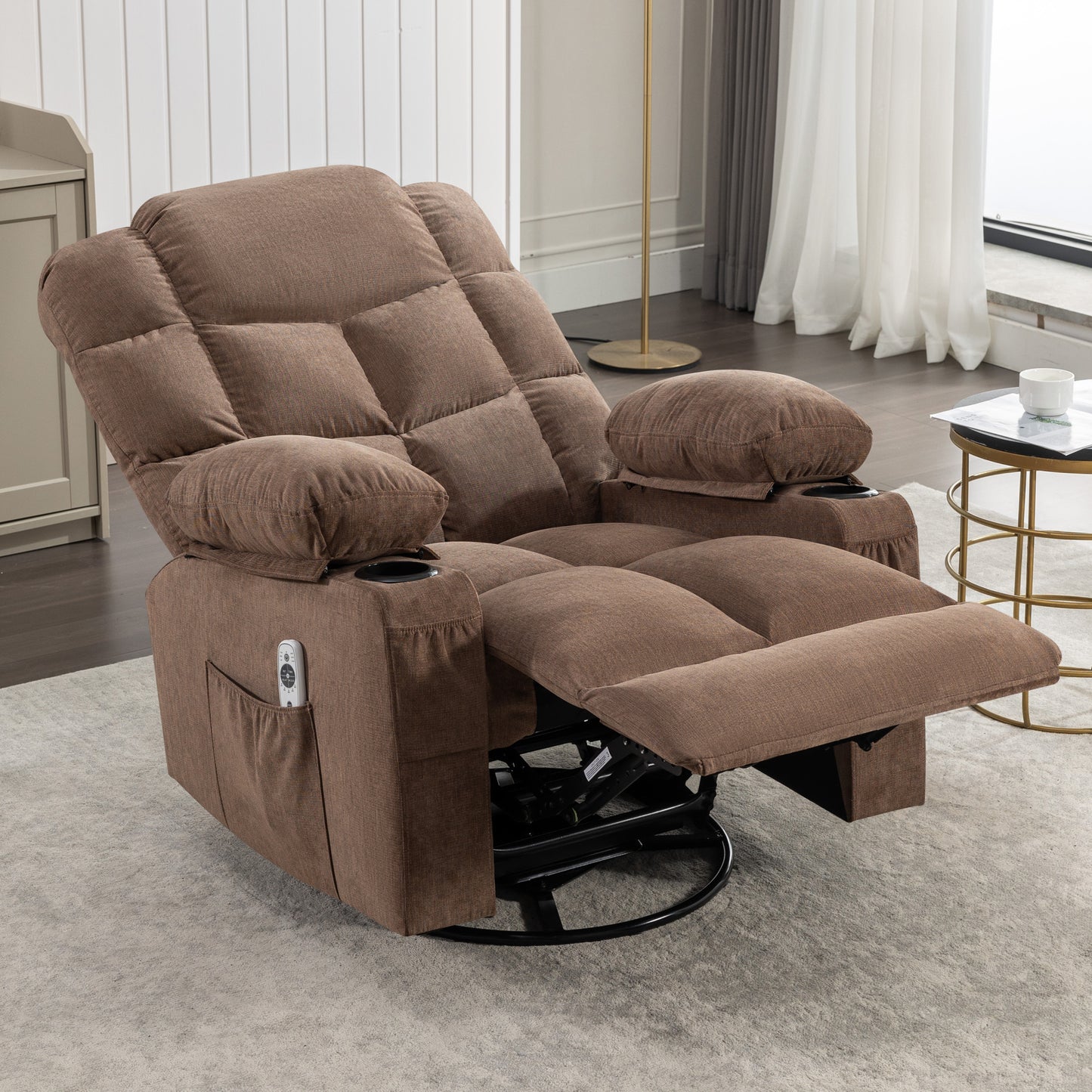 Cruiser Massage Rocker Recliner Chair - Brown