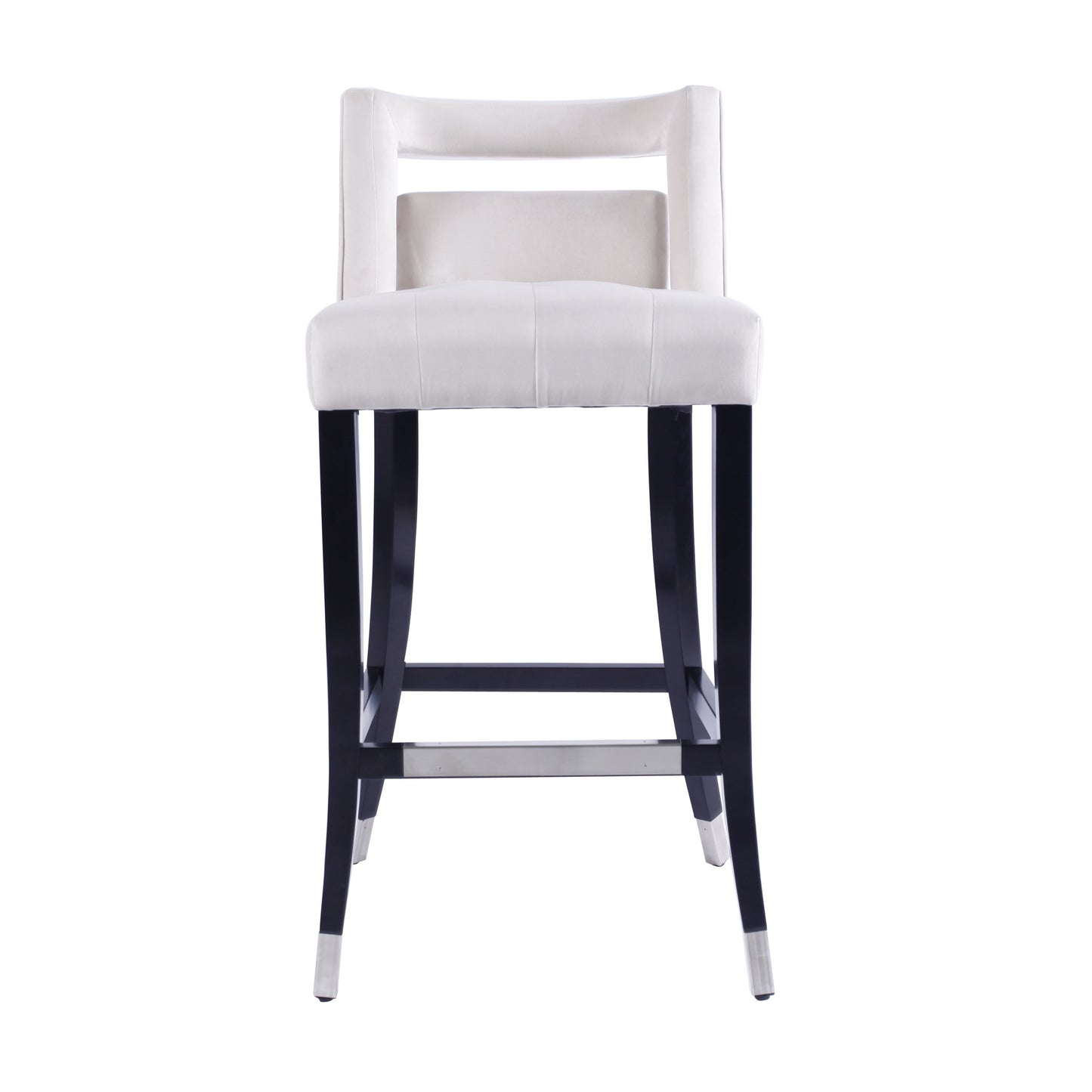 Xavier Suede Velvet Bar Stool - Cream Set of 2