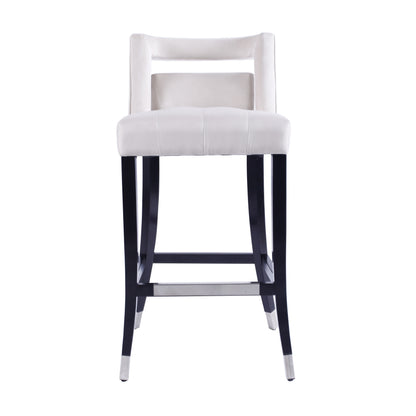 Xavier Suede Velvet Bar Stool - Cream Set of 2