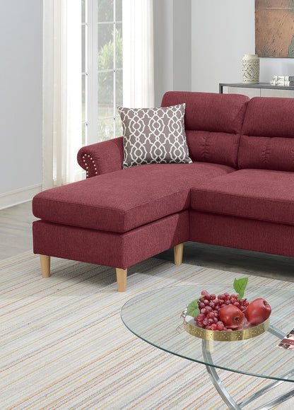 Esme Reversible Sectional Sofa Set  - Red