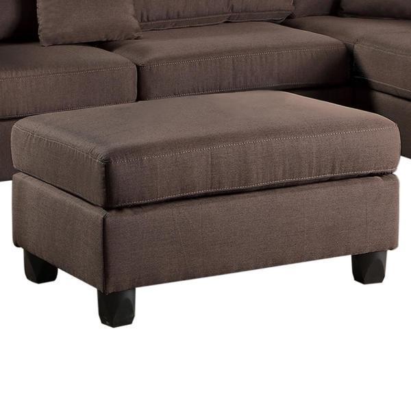 Esra 3pc Sectional Reversible Chaise Sofa And Ottoman - Chocolate