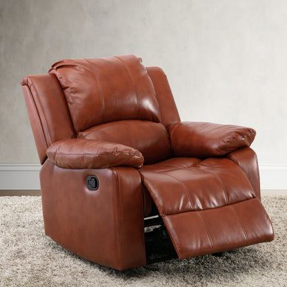 Charlotte Leather Gel Recliner - Caramel