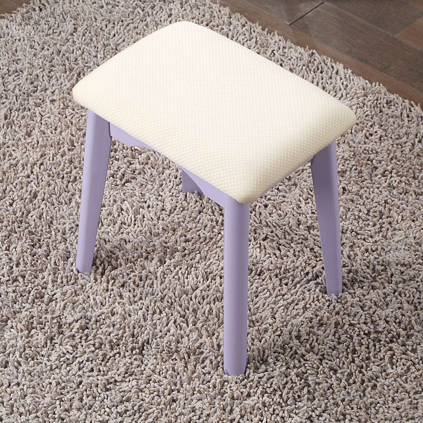 Liannon Wood Vanity and Stool Set - Purple