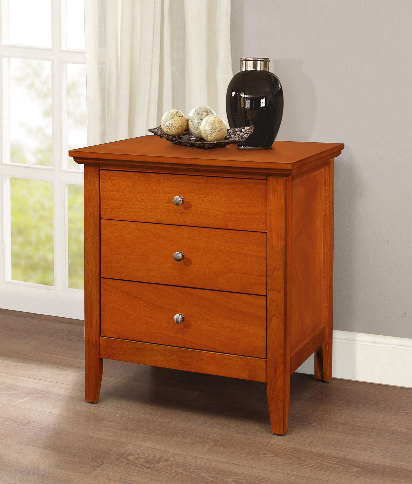 Hammond  3 Drawer Nightstand - Oak