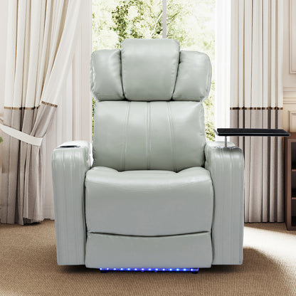 Xavier PU Leather Power Recliner - Gray