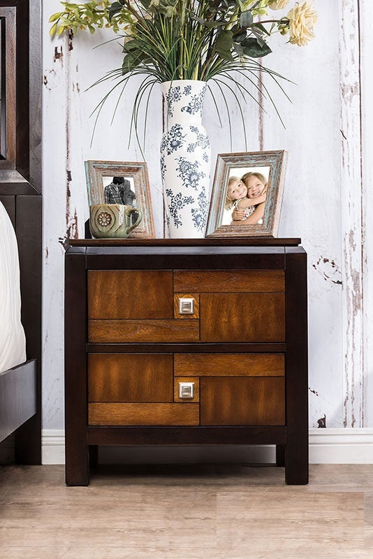 Acacia Solid wood 2-Drawers Nightstand