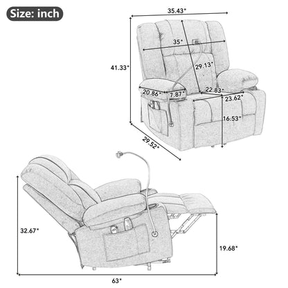 Dawson Power Lift Recliner with Massage - Red