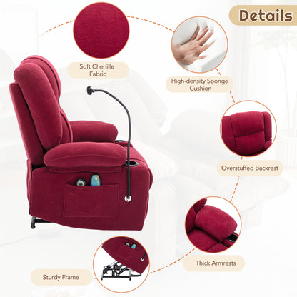 Dawson Power Lift Recliner with Massage - Red