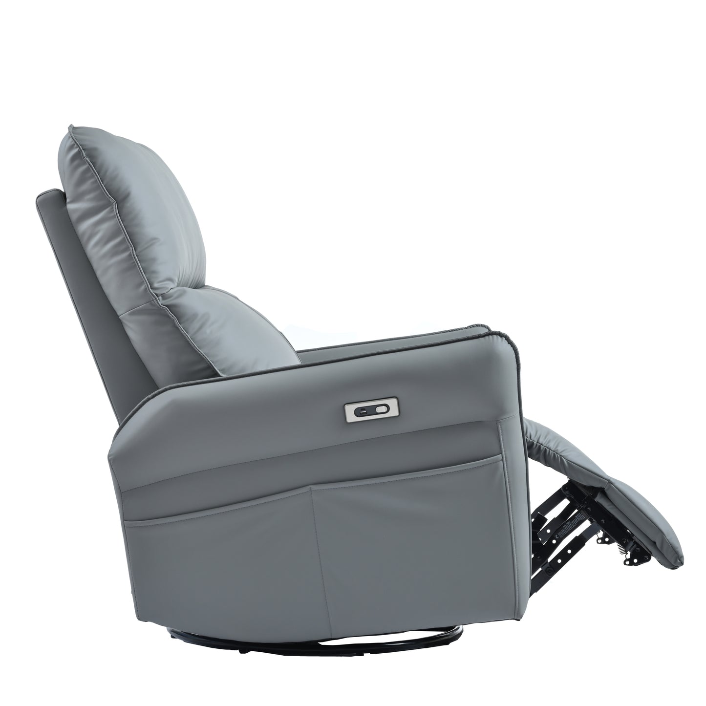 Amos Power Swivel Rocker Recliner Chair - Gray