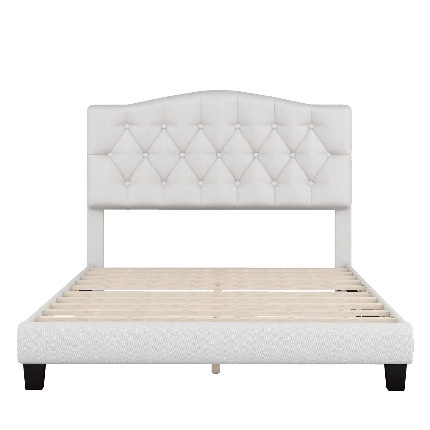 Domoni Full Size Platform Bed Frame - Beige