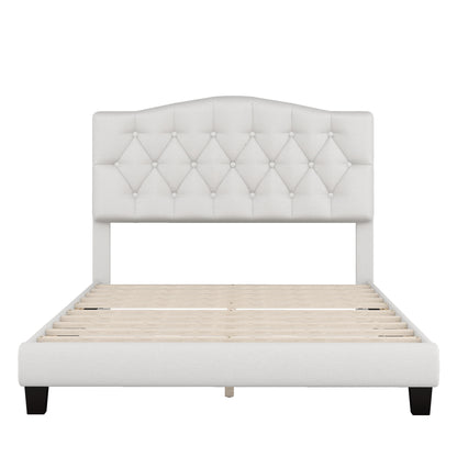 Domoni Full Size Platform Bed Frame - Beige