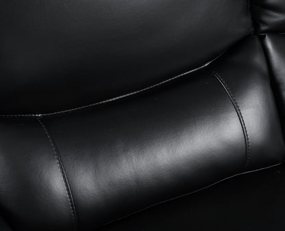 Harvey Genuine Leather Loveseat - Black