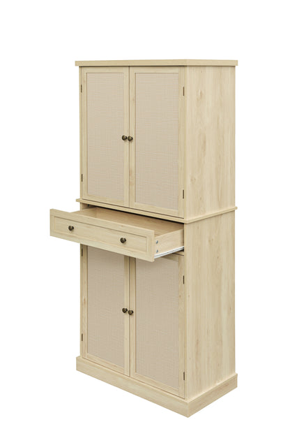 Robu 4 Door Cabinet with 1 Drawer - Natural