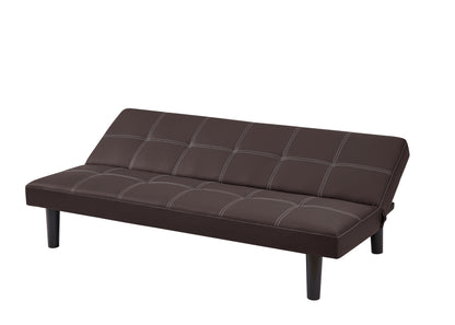 Bruno Black PU Convertible  Sofa Bed - Brown