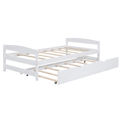 Array Twin Size Daybed with Twin Size Trundle - White