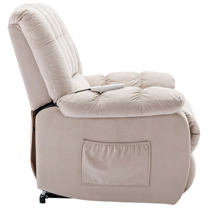 Parsons Power Recliner with Massage Function - Beige