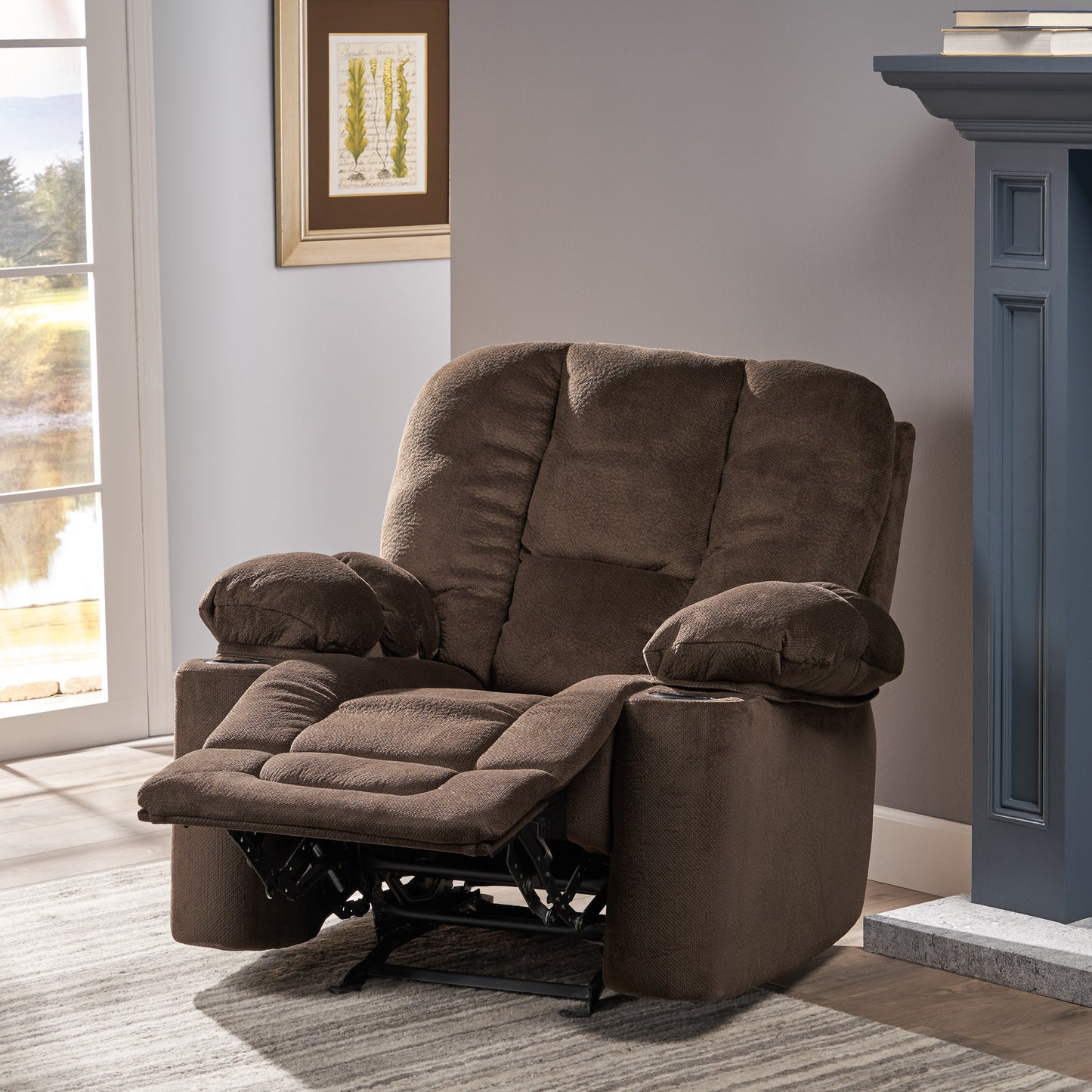 Luxurious Manual Recliner Chair - Chocolate