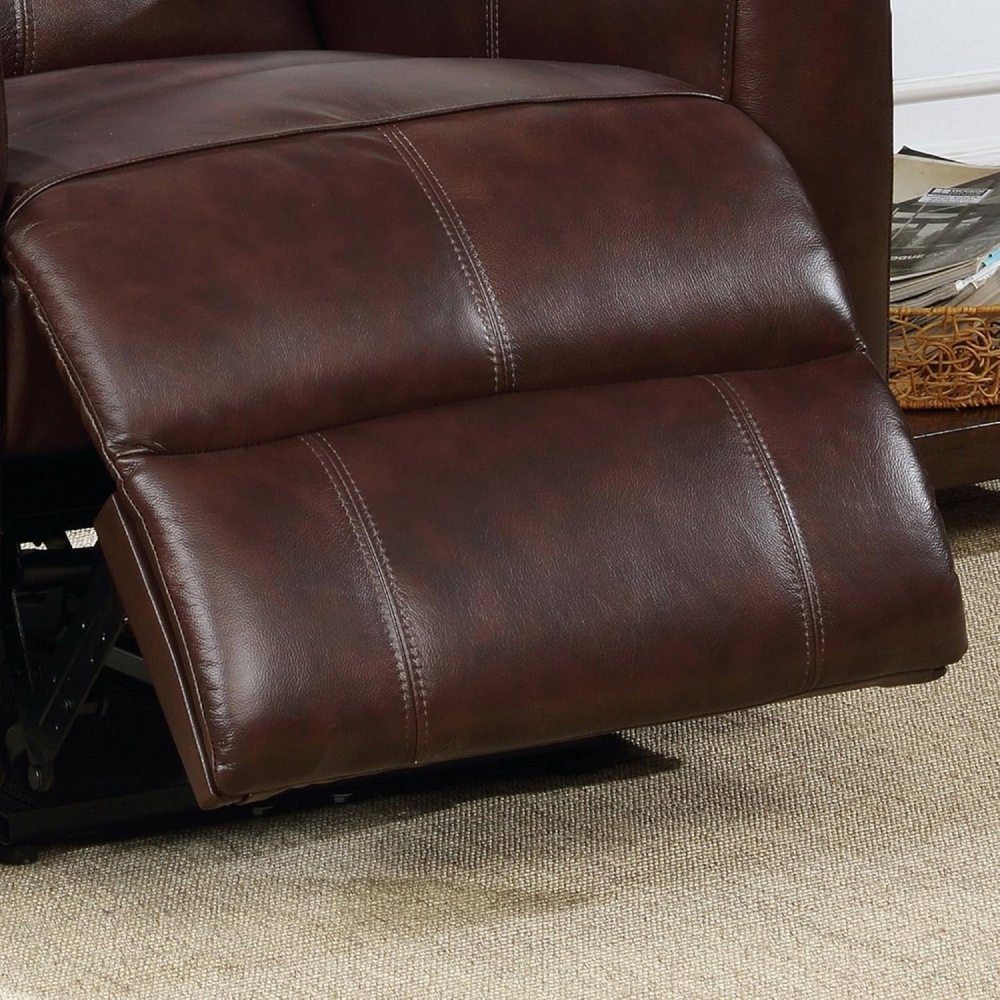 Snyder Electric Leather Recliner Chair with Gentle Lower Lumbar Massager - Brown