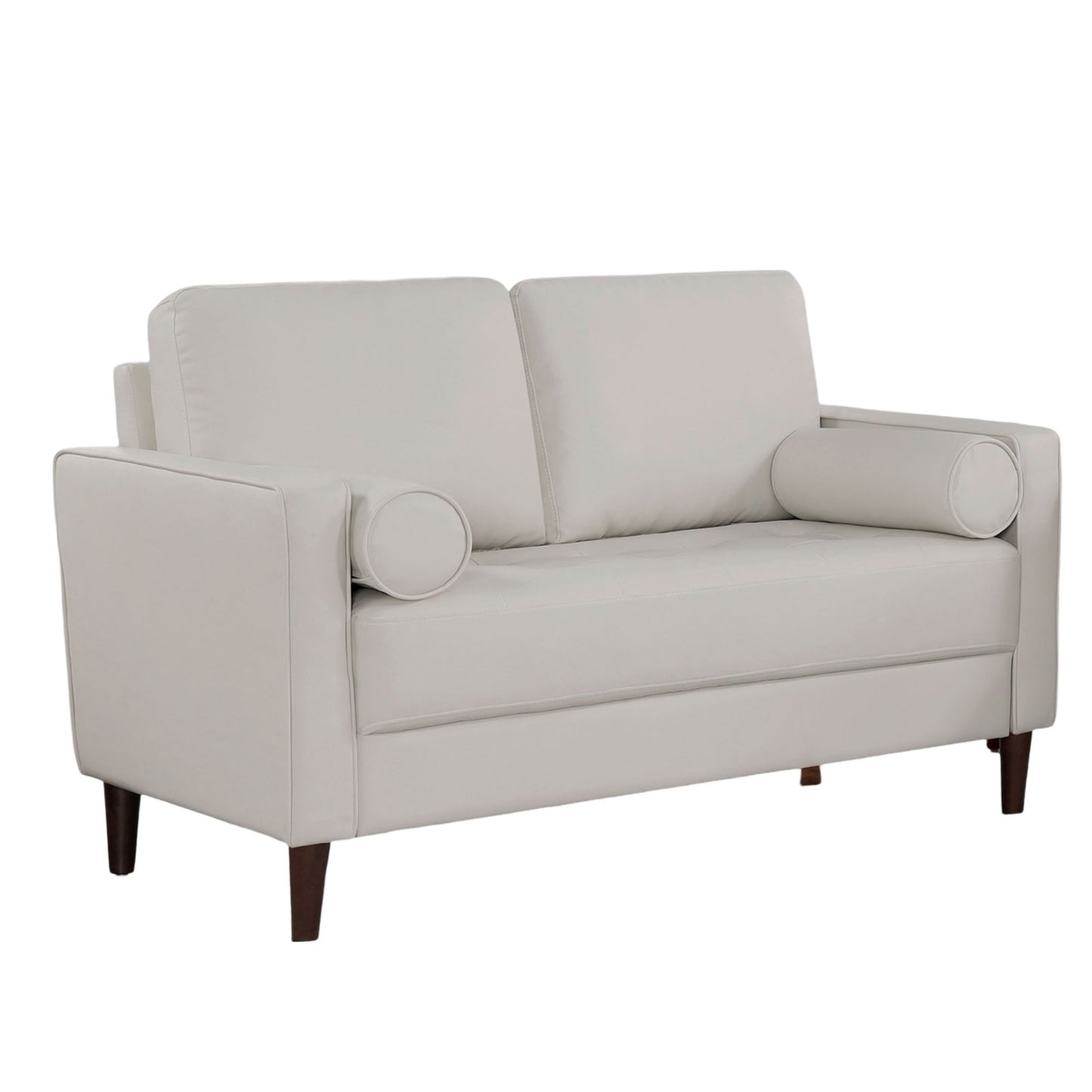 Houston Loveseat Leatherette Upholstered - Off White