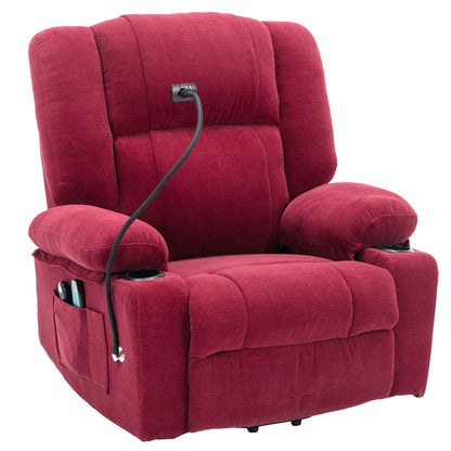 Dawson Power Lift Recliner with Massage - Red