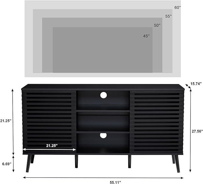 Neo Modern TV Cabinet Entertainment - Black